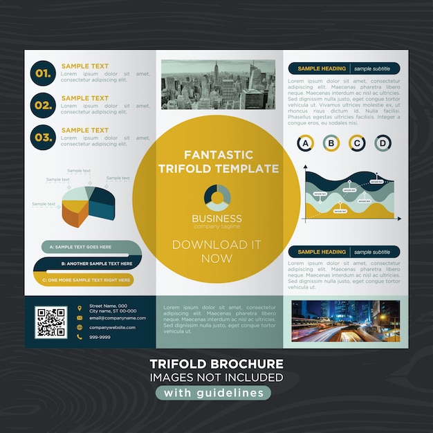 Modello di brochure trifold astratto business design aziendale