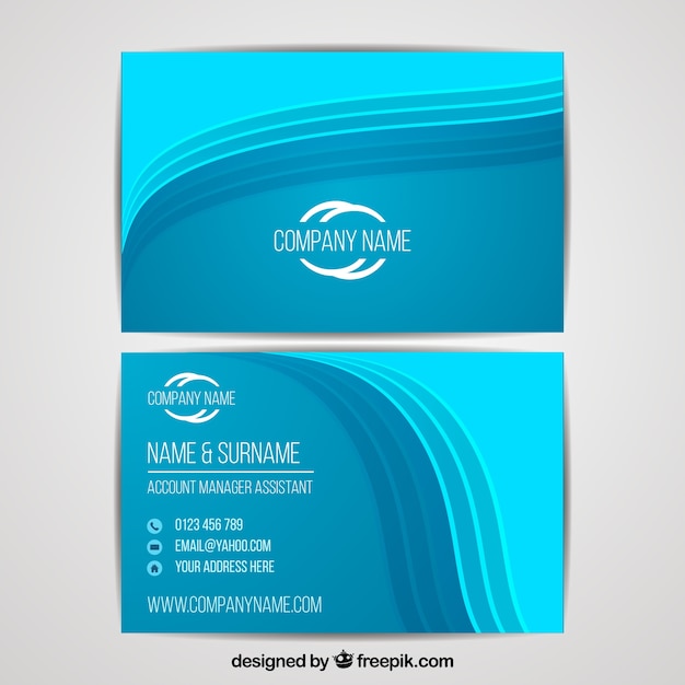 Free vector abstract corporate card in blue tones