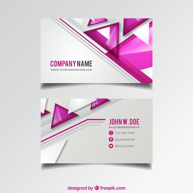 Abstract corporate card with purple shapes