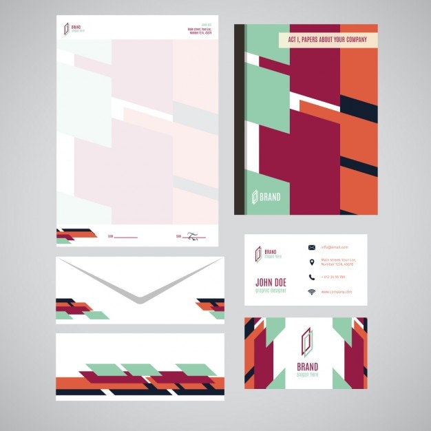 Free vector abstract corporate identity design