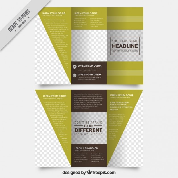 Free vector abstract corporative trifold in green color