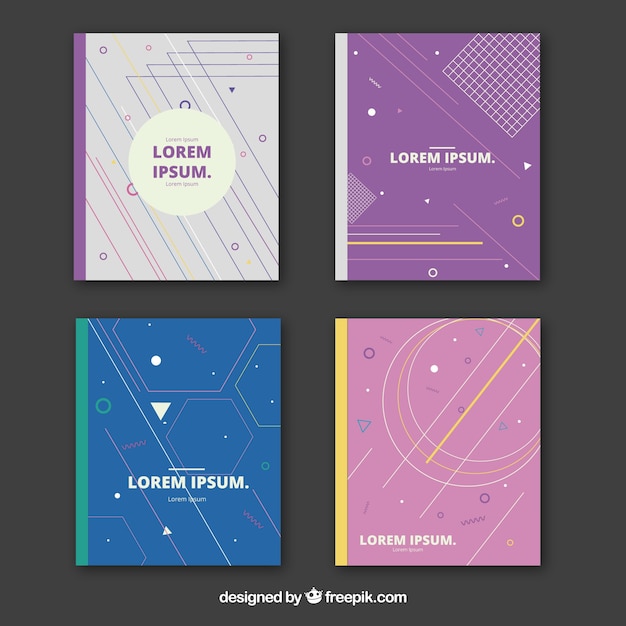 education assignment front page Free vector abstract cover collectio