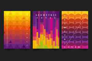 Free vector abstract cover collection with different colorful shapes