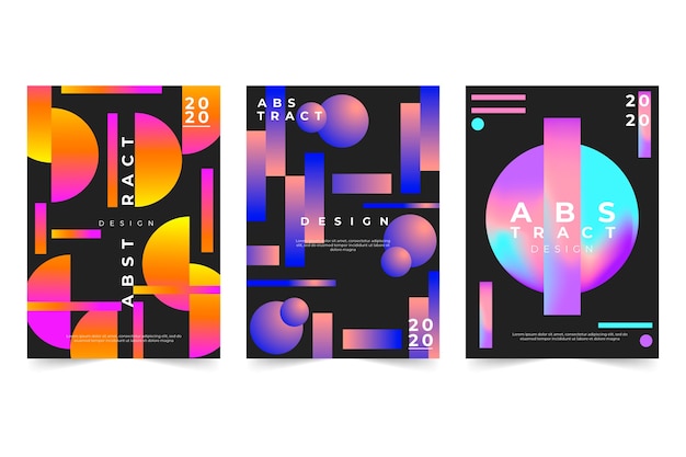 Abstract cover with geometrical gradient shapes