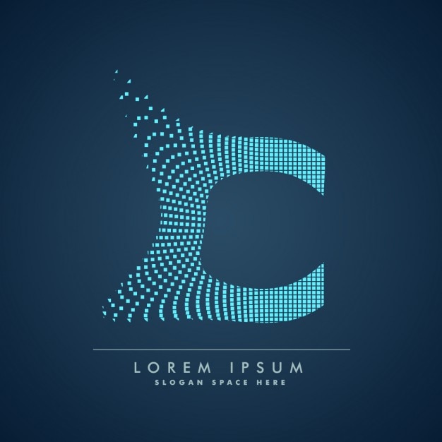 Free Vector abstract creative dots logo letter c