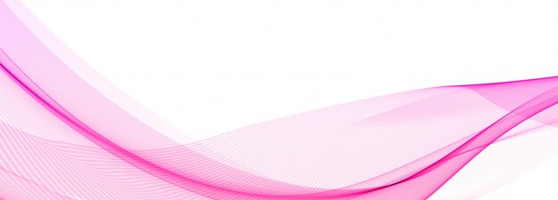 Abstract creative pink wave banner on white background