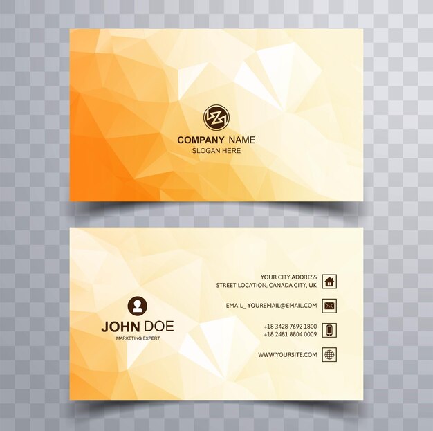 Abstract creative polygon horizontal business card design