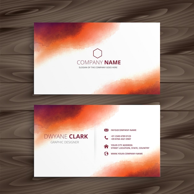 Free vector abstract creative watercolor business card