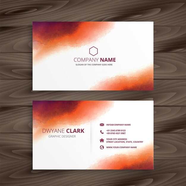Abstract creative watercolor business card