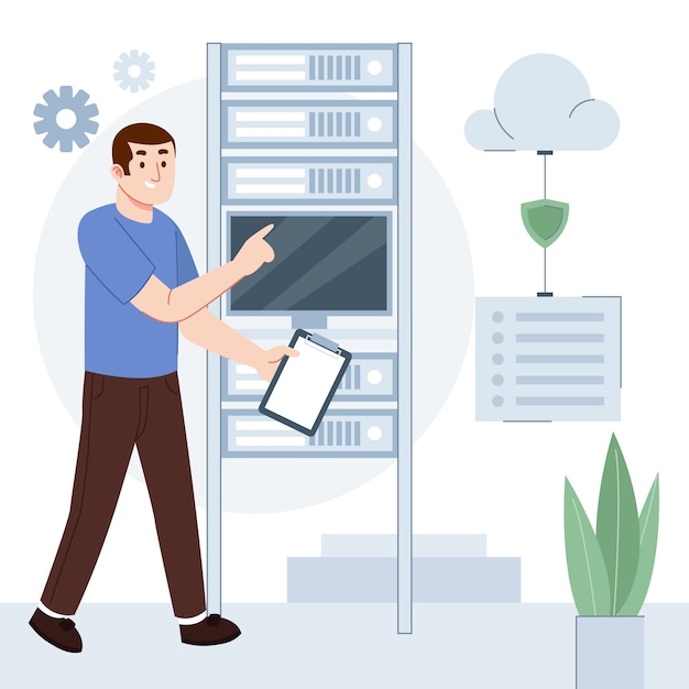 abstract creative website hosting illustration