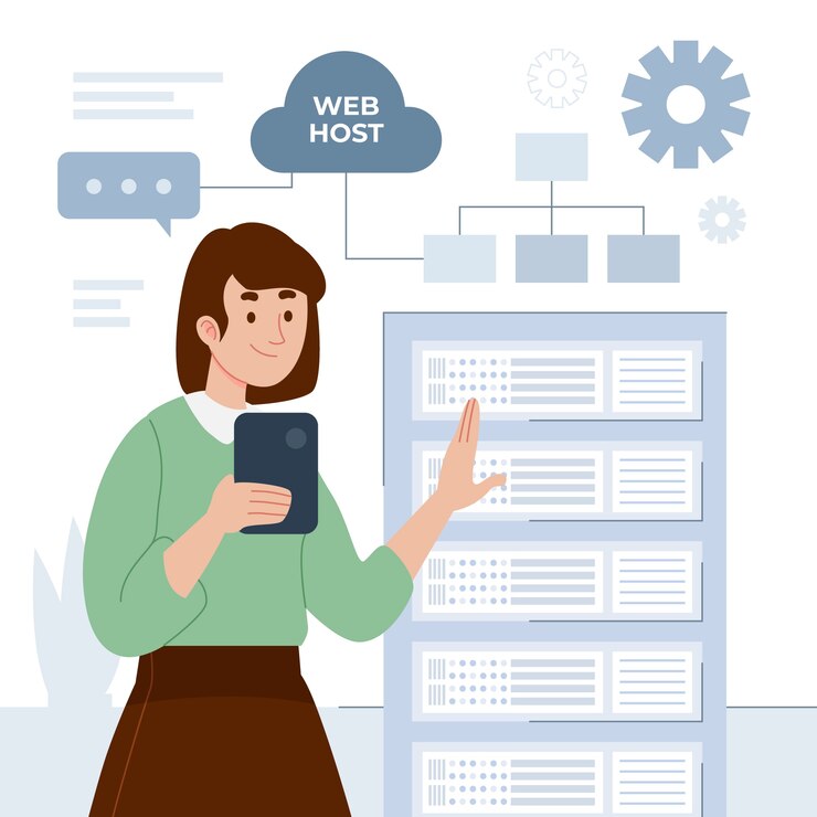 Free Vector abstract creative website hosting illustration