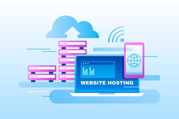 Abstract creative website hosting illustration