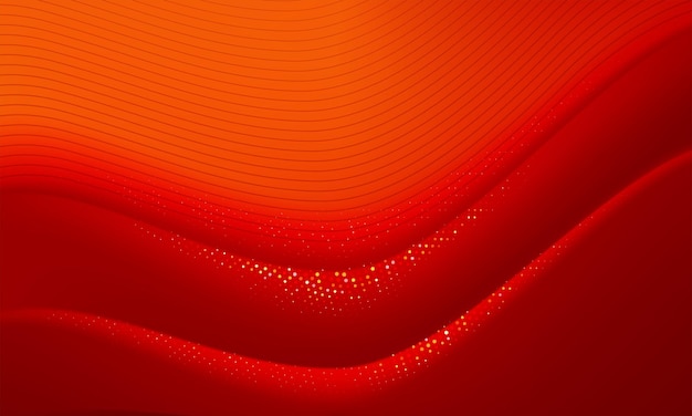 Abstract curve overlapping on red background