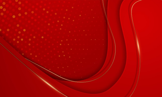 Free vector abstract curve overlapping on red background