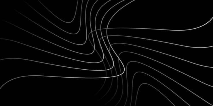 Free Vector abstract curved lines on black background