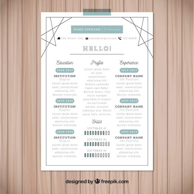 Free vector abstract cv template