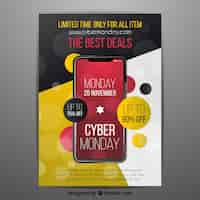 Free vector abstract cyber monday poster