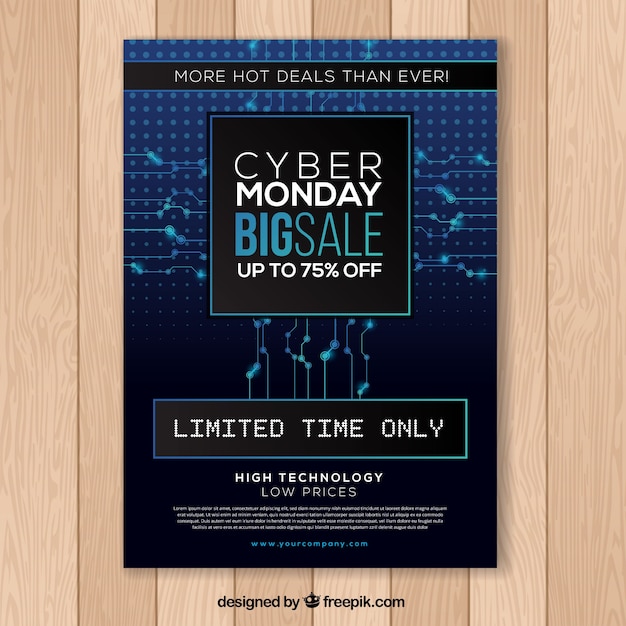 Free vector abstract cyber monday poster