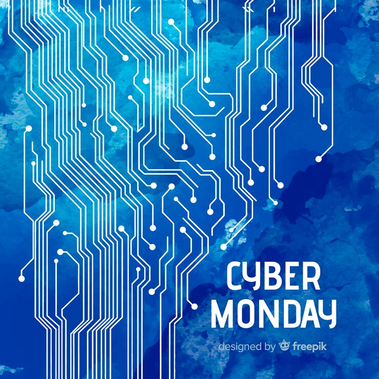 Free Vector abstract cyber monday sales background