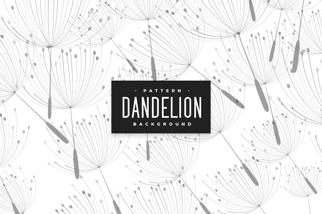 Abstract dandelion flower seeds pattern in white background vector