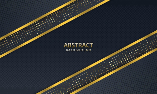 Abstract dark background with gold line design modern. vector illustration.