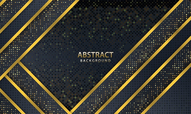 Abstract dark background with gold line design modern. vector illustration.