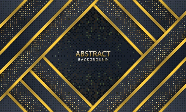 Abstract dark background with gold line design modern. vector illustration.