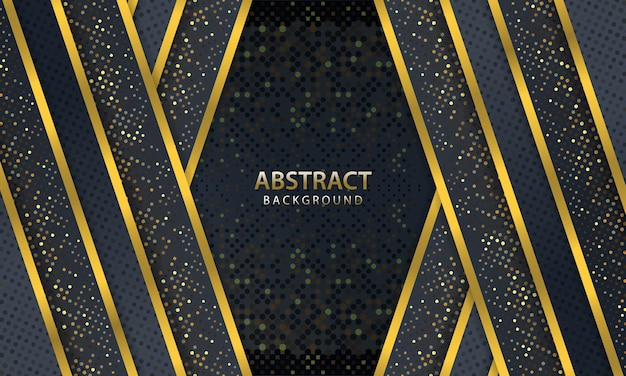 Abstract dark background with gold line design modern. vector illustration.