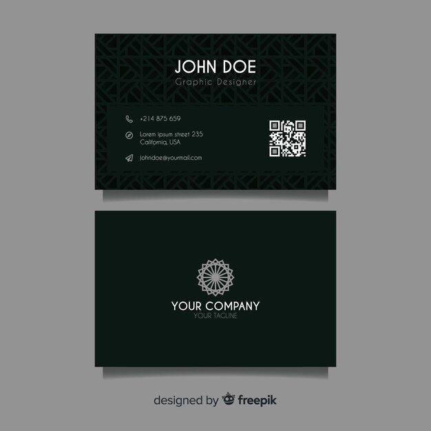 Abstract dark business card template