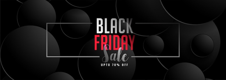 Free Vector abstract dark color black friday sale banner template