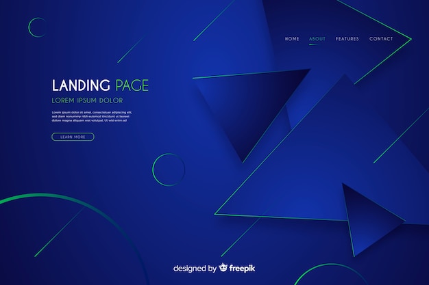 Free vector abstract dark landing page