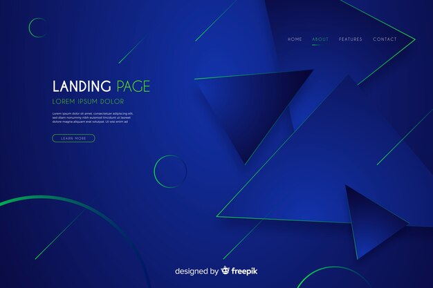 Abstract dark landing page 