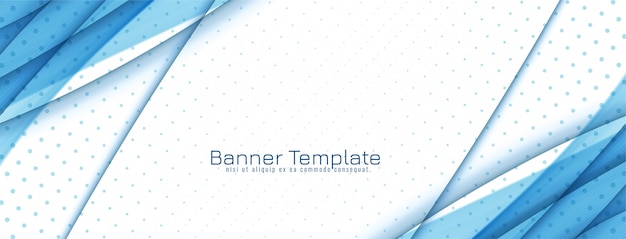 Abstract decorative blue wave banner design