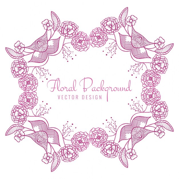 Abstract decorative wedding floral frame background