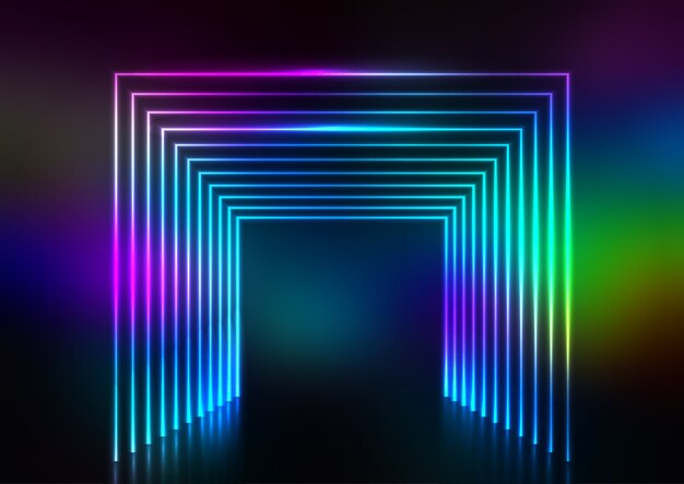 Free Vector abstract design background with neon tunnel effect