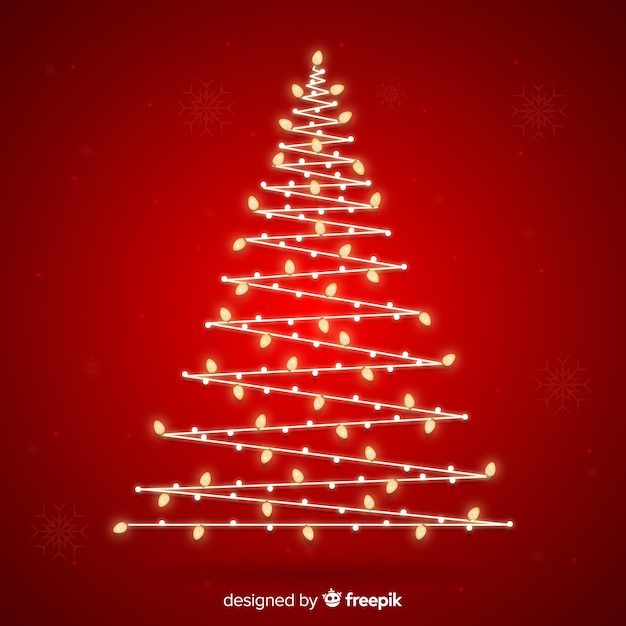 Abstract design christmas tree with lights