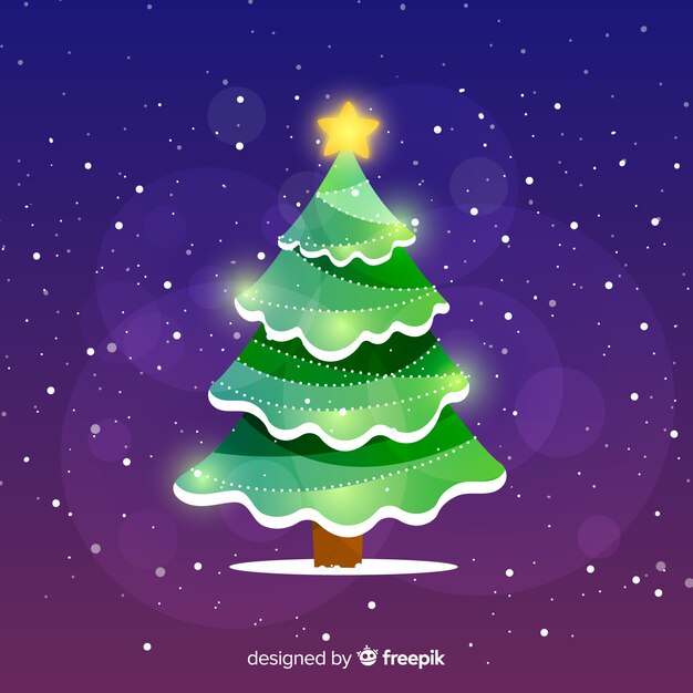 Abstract design christmas tree with star