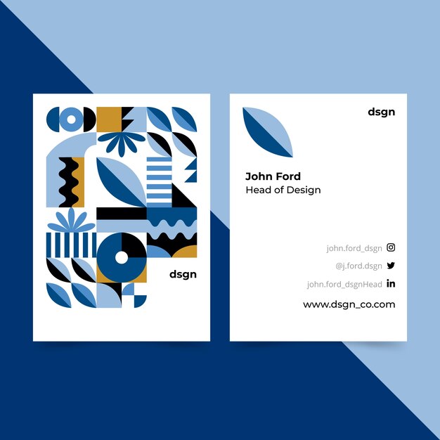 Abstract design classic blue business card