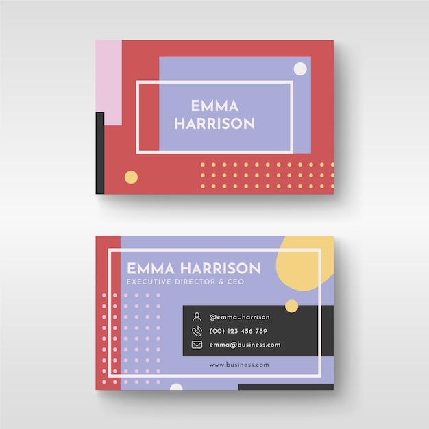 Free vector abstract design colorful business card for ceo