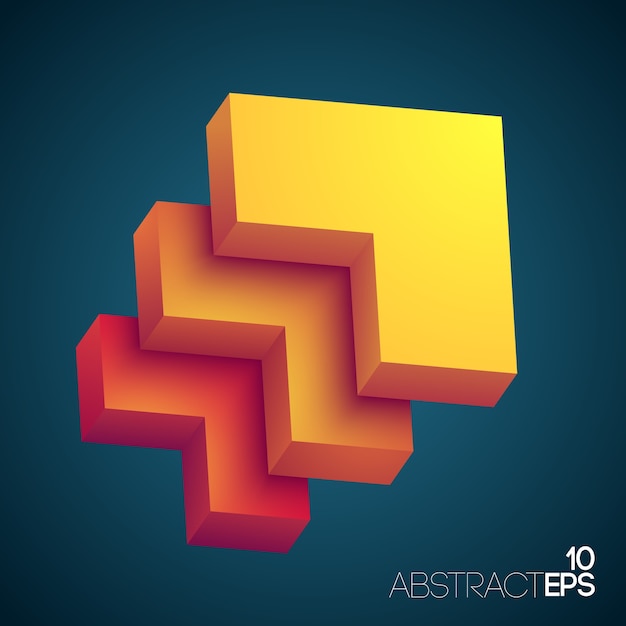 Абстрактная концепция дизайна с градиентными прямоугольными слоями от желтого до оранжевого