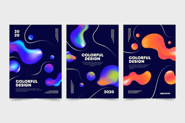 Free vector abstract design covers collection