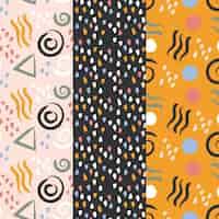 Free vector abstract design hand drawn pattern collection