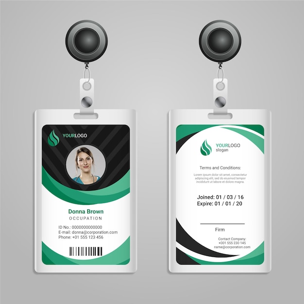 Free vector abstract design id cards template