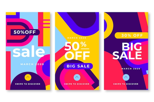 Abstract design instagram sale stories