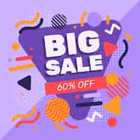 Free vector abstract design sales promotion with 60% off