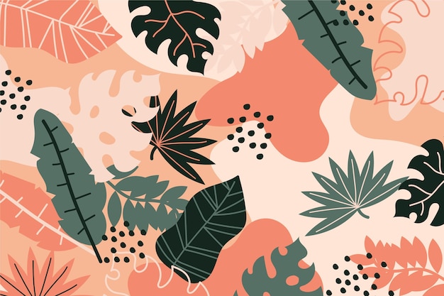 Abstract design tropical leaves background
