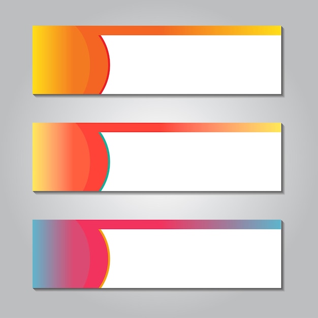 抽象的なデザインのWebバナーカラフルなグラデーション形状デザインベクトルイラスト