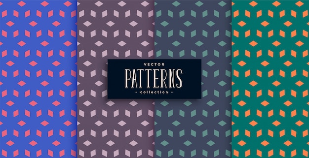 Free vector abstract diamond shape geometric pattern desgn set