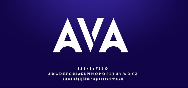 Abstract digital futuristic modern alphabet fonts