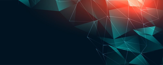 Abstract digital low poly connection banner design